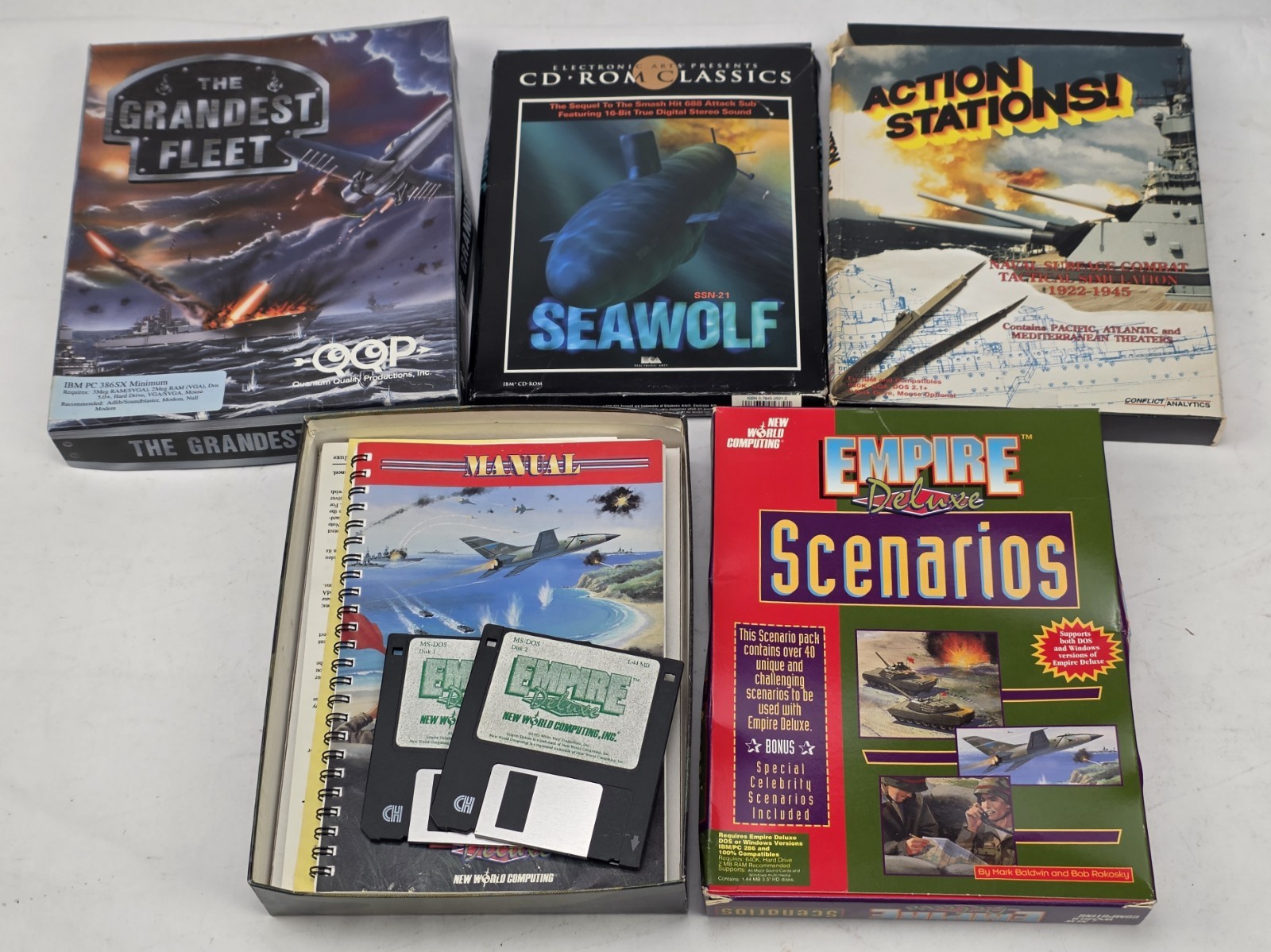Vintage Military War Strategy Software Game Lot Floppy Disks & CD-Rom CIB