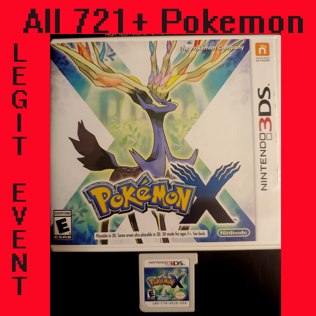 Pokemon X Loaded With All 721 + 120+ Legit Events Pokemon Unlocked COMPLETE 3DS