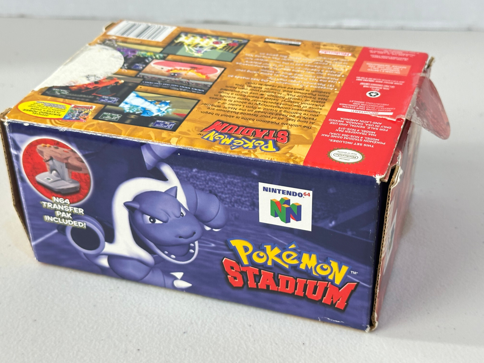 Pokemon Stadium (Nintendo 64 N64) Complete w/Transfer Pak Authentic