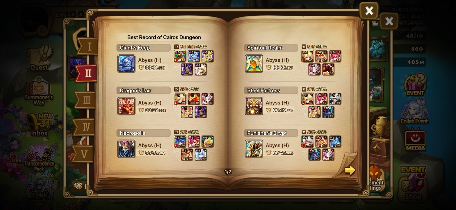 SUMMONERS WAR ENDGAME LD5X6 PONTOSX2 BIRGITTA, NARAHA, TIAN LANG, GROGEN