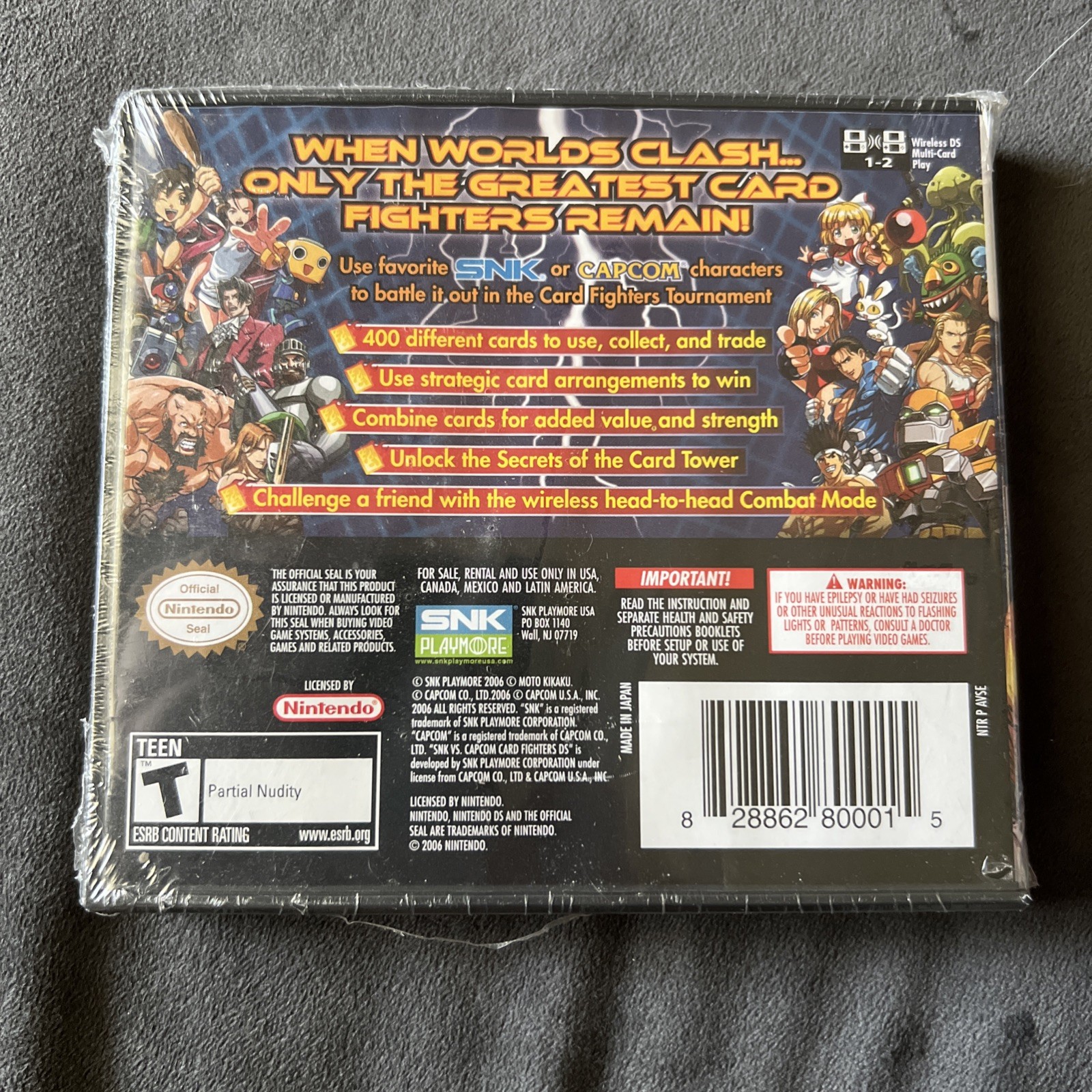 SNK vs. Capcom: Card Fighters Nintendo DS 2007 Factory Sealed vintage retro game