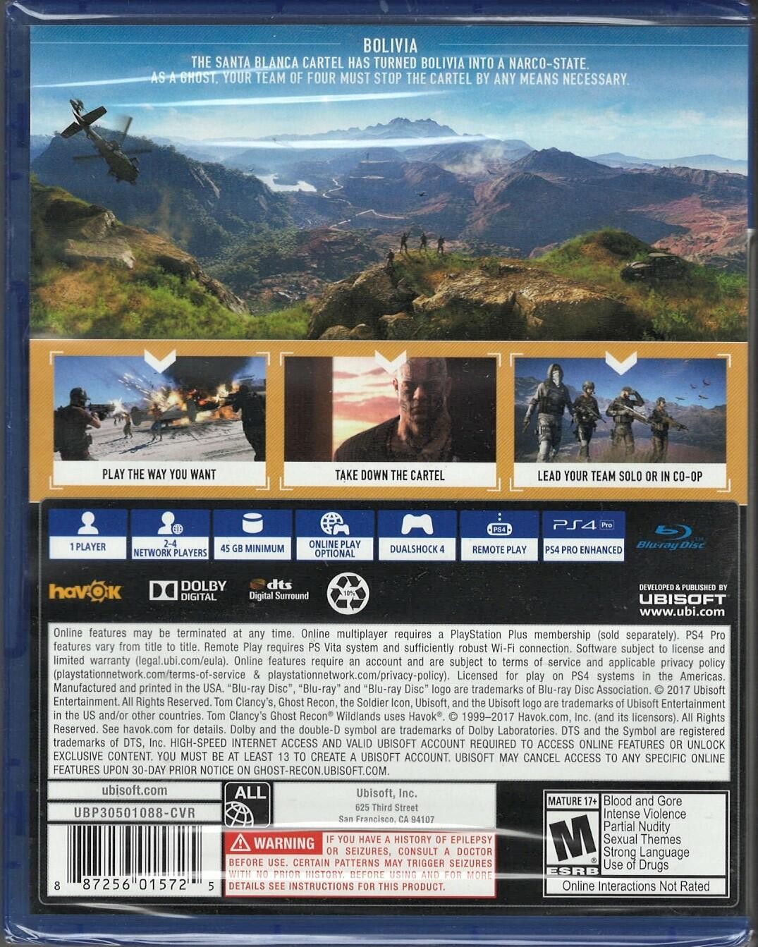Tom Clancy“s Ghost Recon Wildlands PS4 (Brand New Factory Sealed US Version) pl