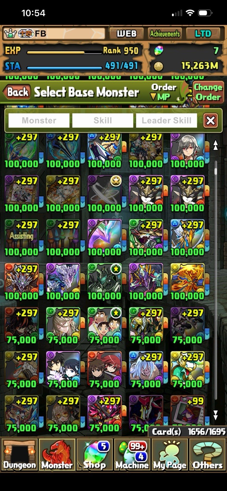 Puzzle and Dragons Account Rank 950 Android iOS Multiplayer
