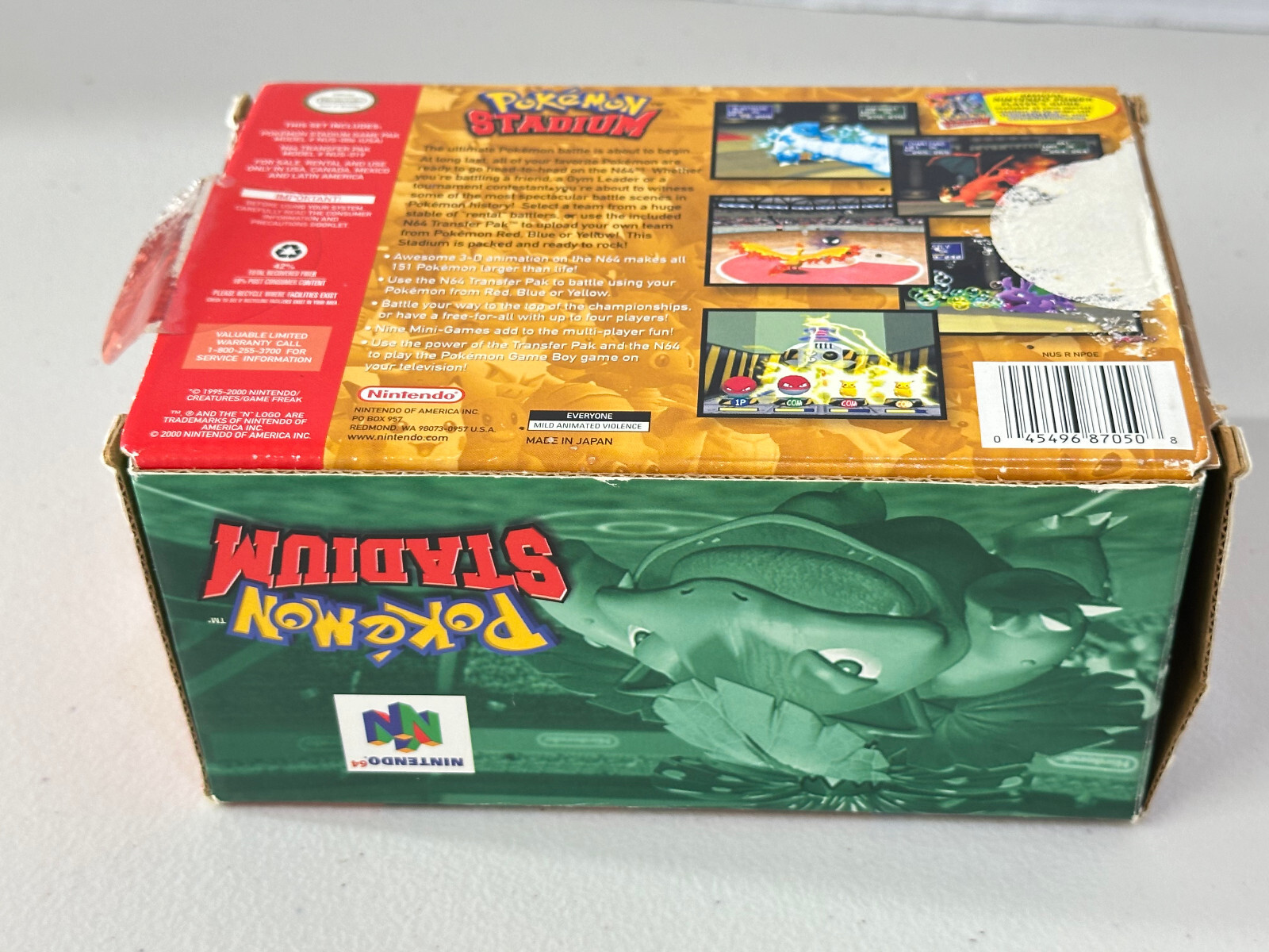 Pokemon Stadium (Nintendo 64 N64) Complete w/Transfer Pak Authentic