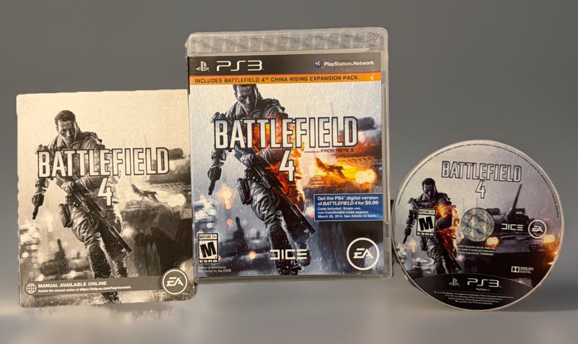 Battlefield 4 PS3 PlayStation 3 Game System W/The China Rising Expansion Pack.