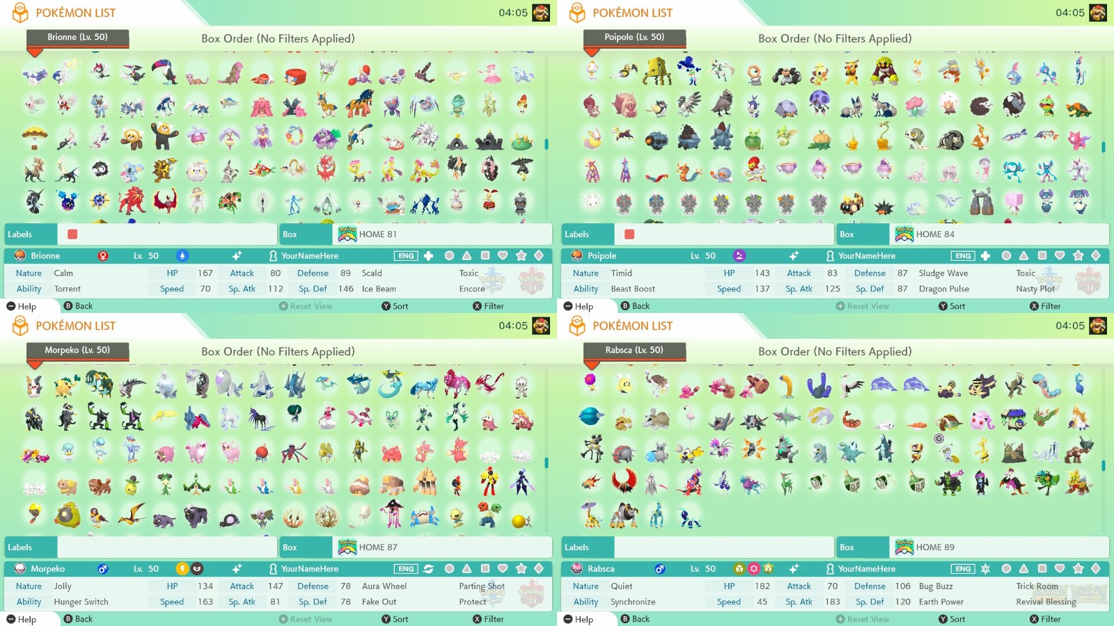 Pokemon Home All 1025 Living Dex Livedex Complete National Shiny Ultimate