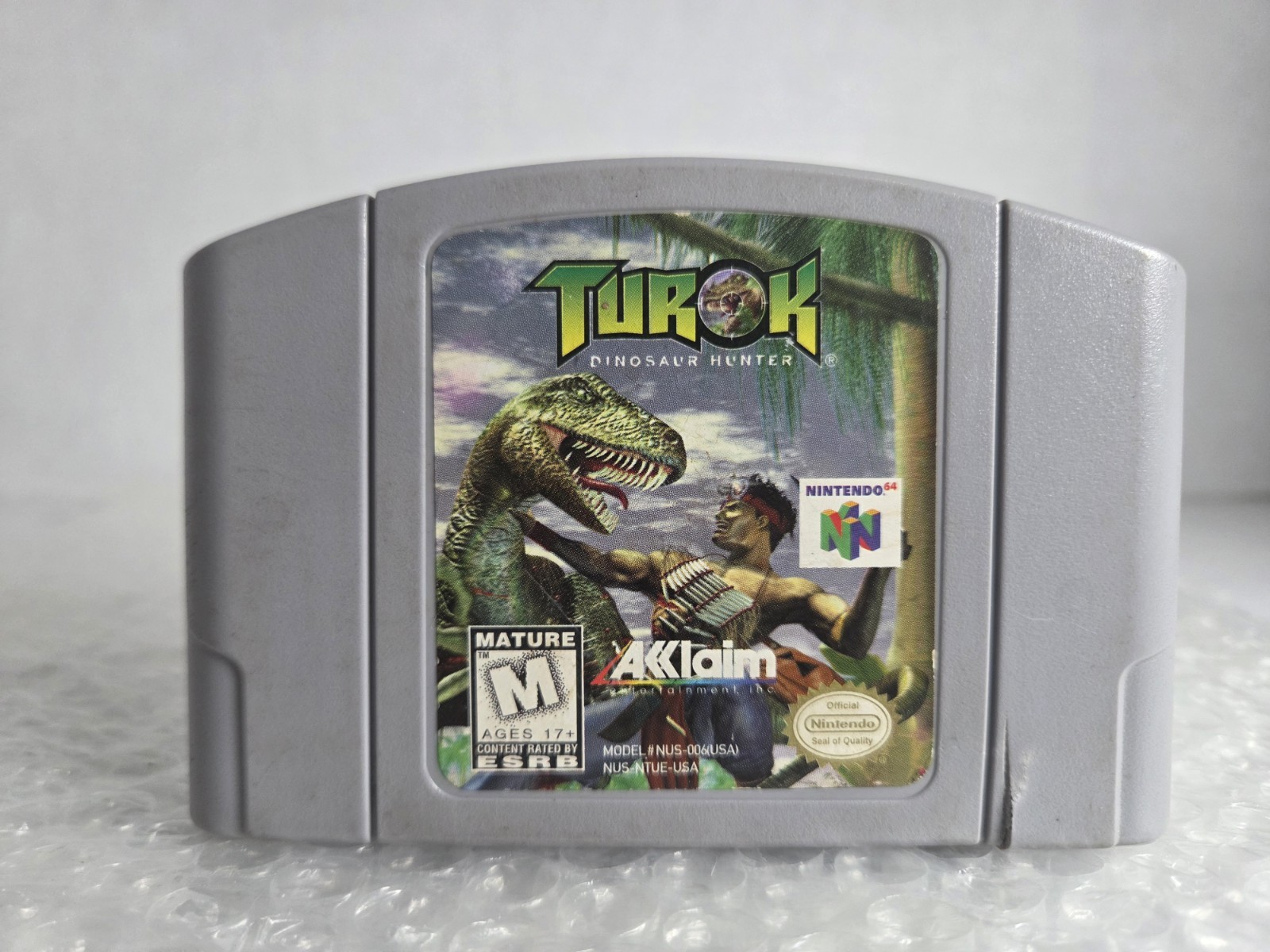 Turok: Dinosaur Hunter N64 Nintendo 64 Cartridge Tested Cleaned Authentic Aklaim