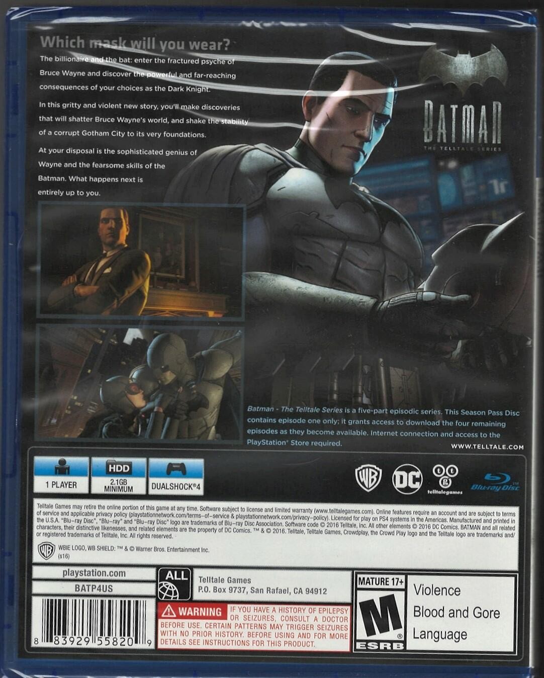 Batman: The Telltale Series PS4 (Brand New Factory Sealed US Version) PlayStatio