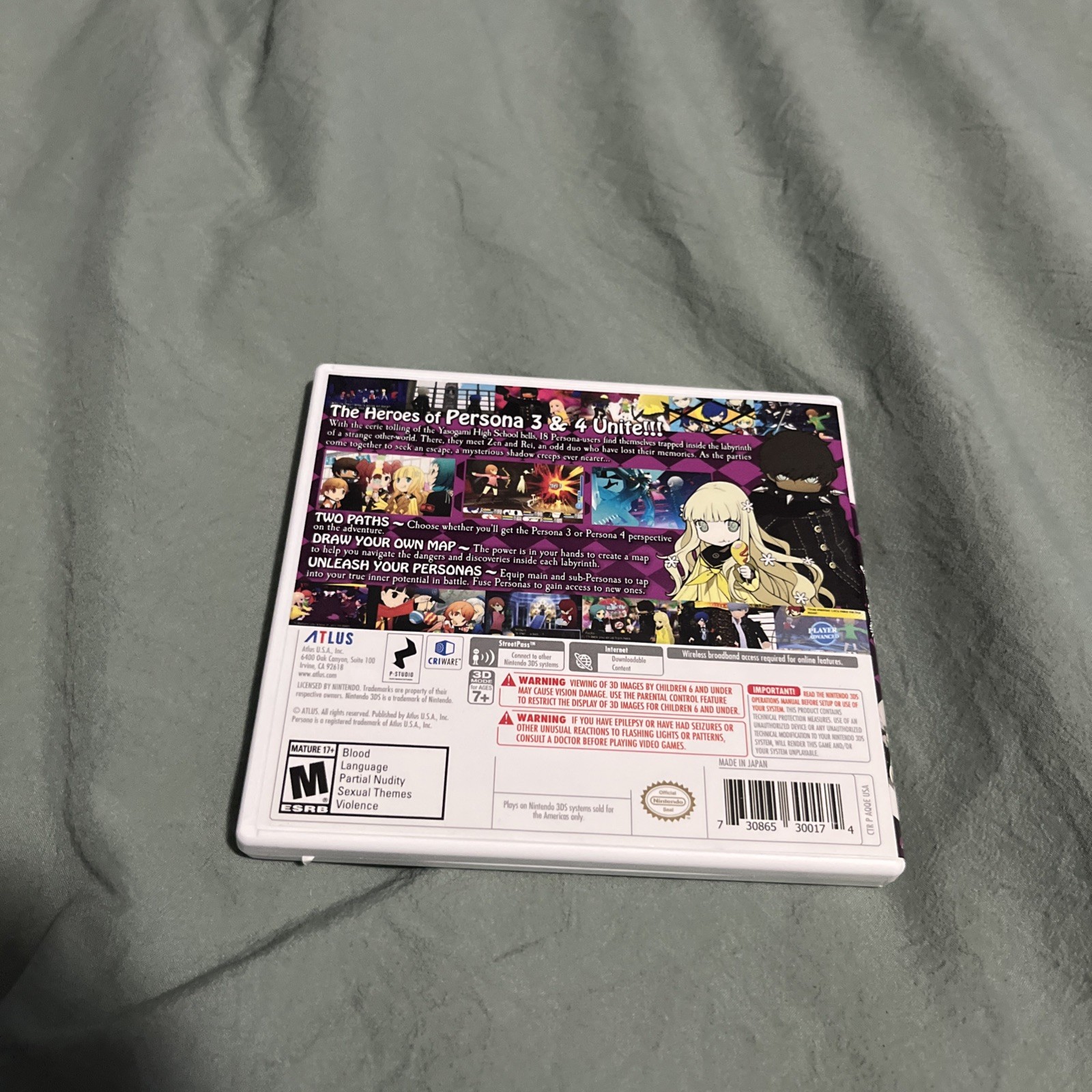 Persona Q: Shadow of the Labyrinth Nintendo 3DS, Cartridge + Box, Tested.