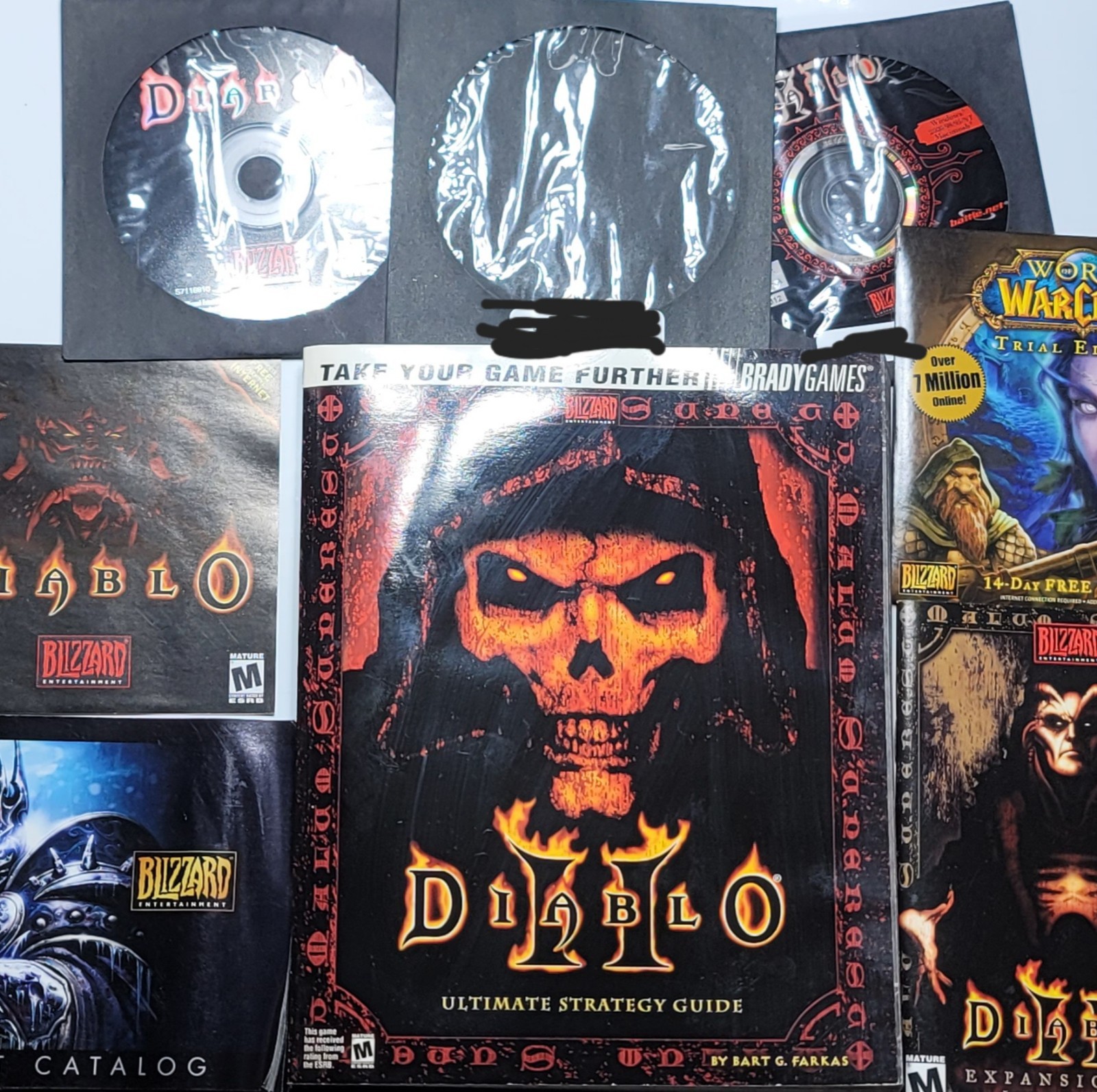 Diablo PC Game Lot Diablo II Manual Strategy Guide Blizzard WoW Trial