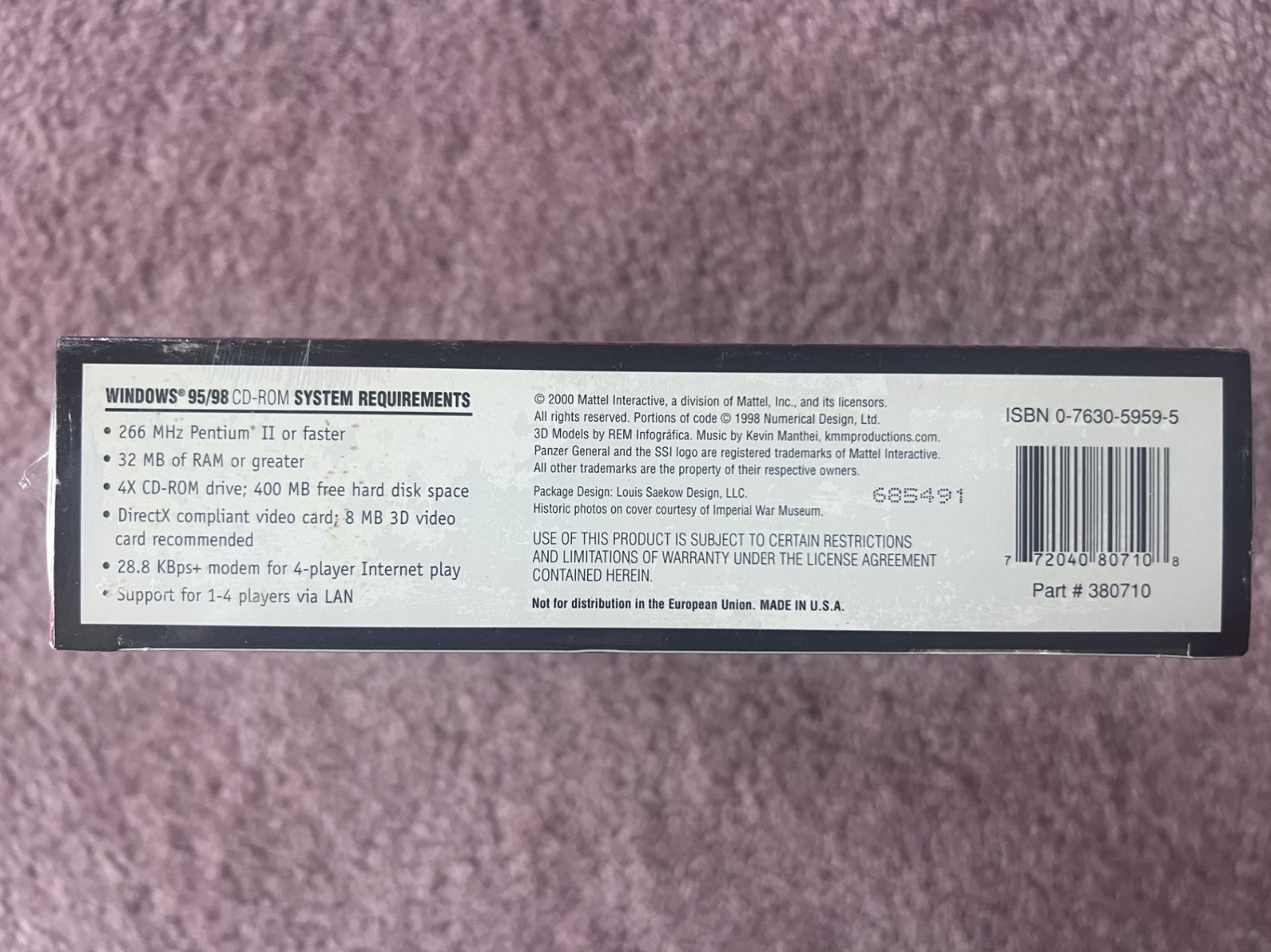 Panzer General III Scorched Earth by SSI 2000 Win 95/98 CD-ROM mint in shrink