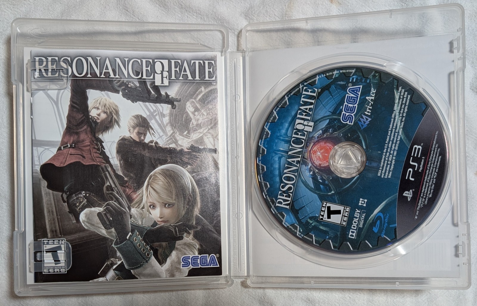 SEGA Resonance of Fate (PS3) Role Playing, T-Teen, NTSC-U/C, Manual
