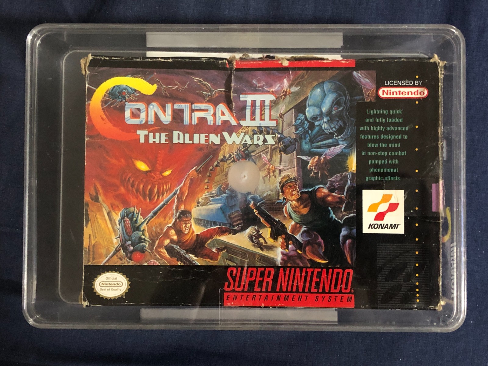 Contra 3 III: The Alien Wars (SNES) (Majesco) CIB Damaged Box, Working, Tested