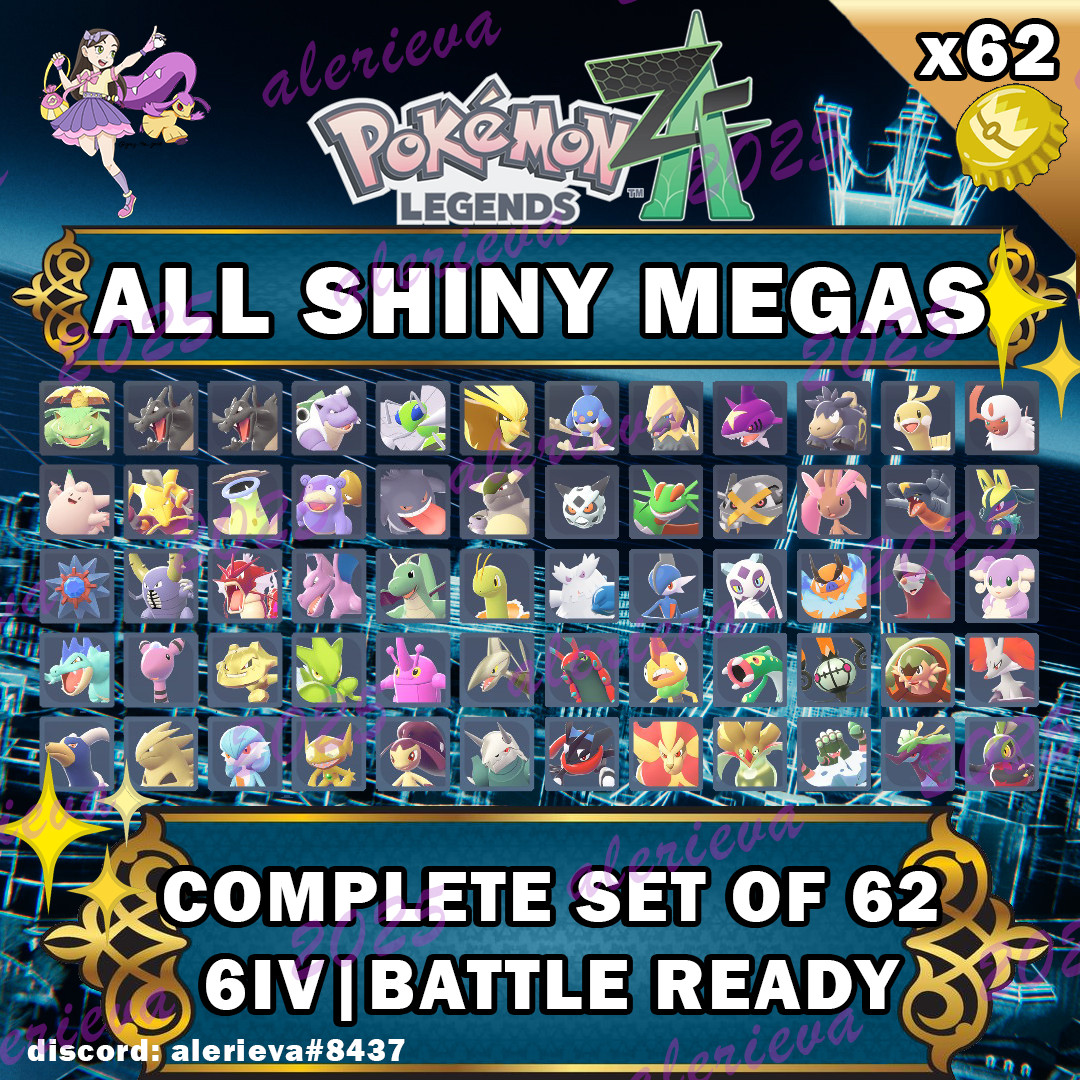 POKEMON LEGENDS ZA Z-A 6IV SHINY ALPHA FULL MEGA DLC MEGAS PACK 91 CUSTOM OT