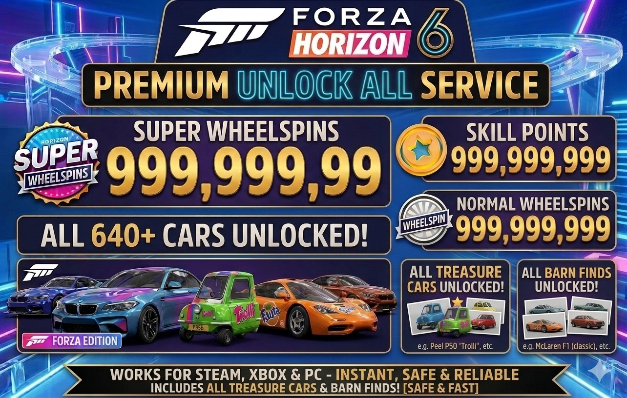 Forza Horizon 6 ALL 640+ Cars Unl. Wheelspins 999.999.999 CREDITS XBOX PC STEAM