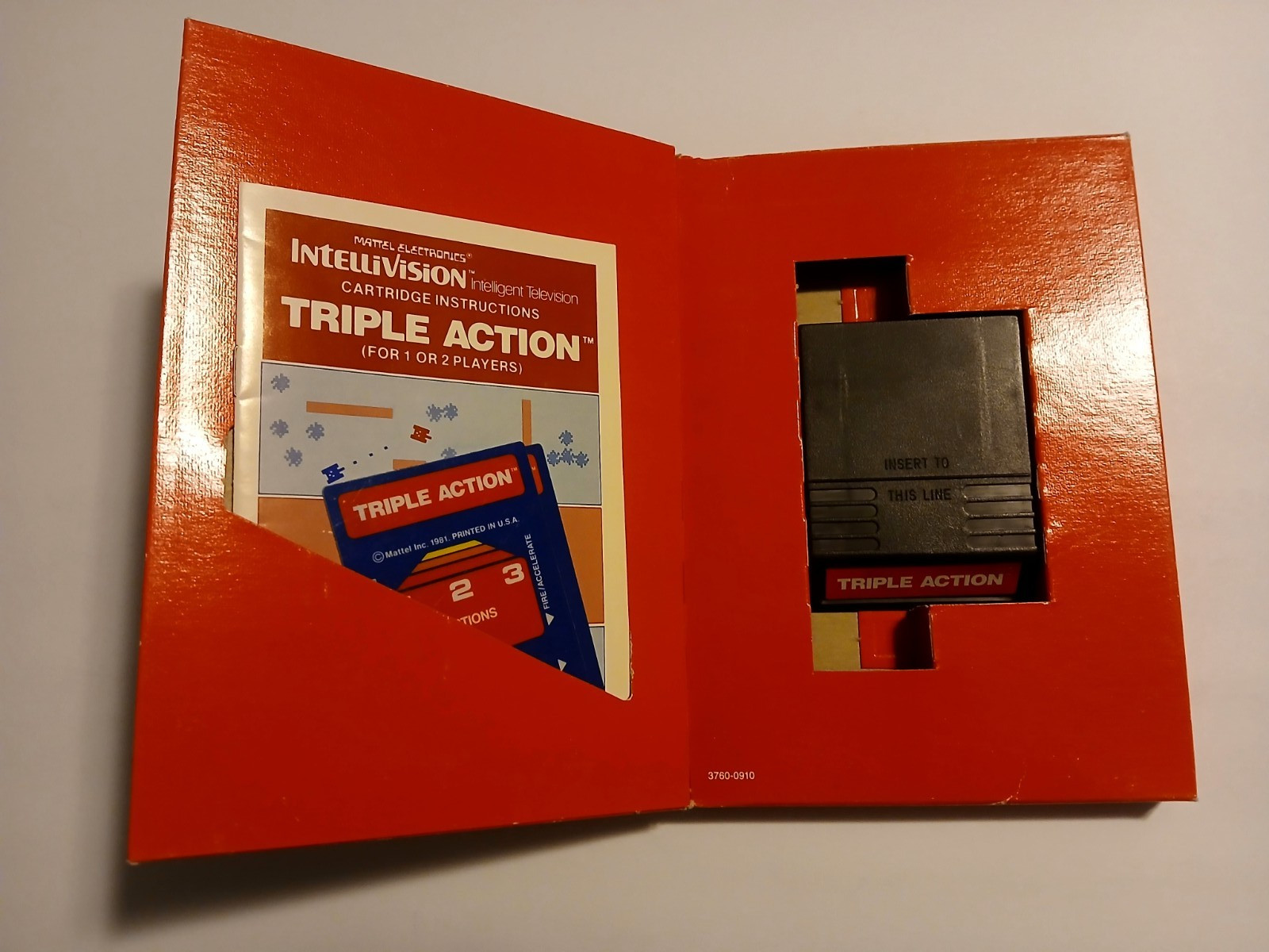 Triple Action Intellivision CIB Complete in Box w Overlays Tested Works