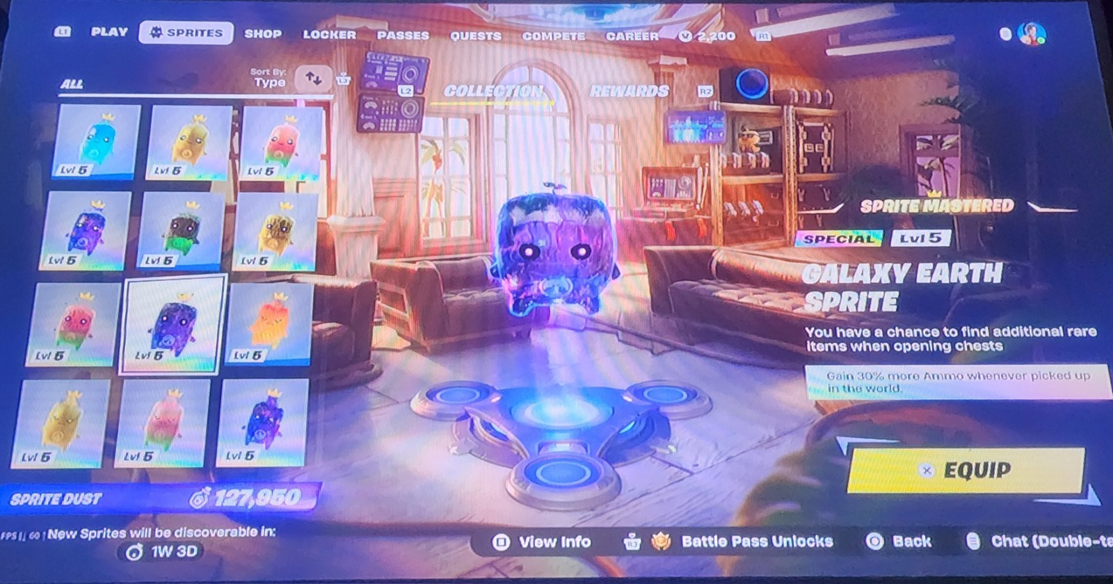 Fortnite sprites. all 61 sprites galaxy, gummy, gold, and base.