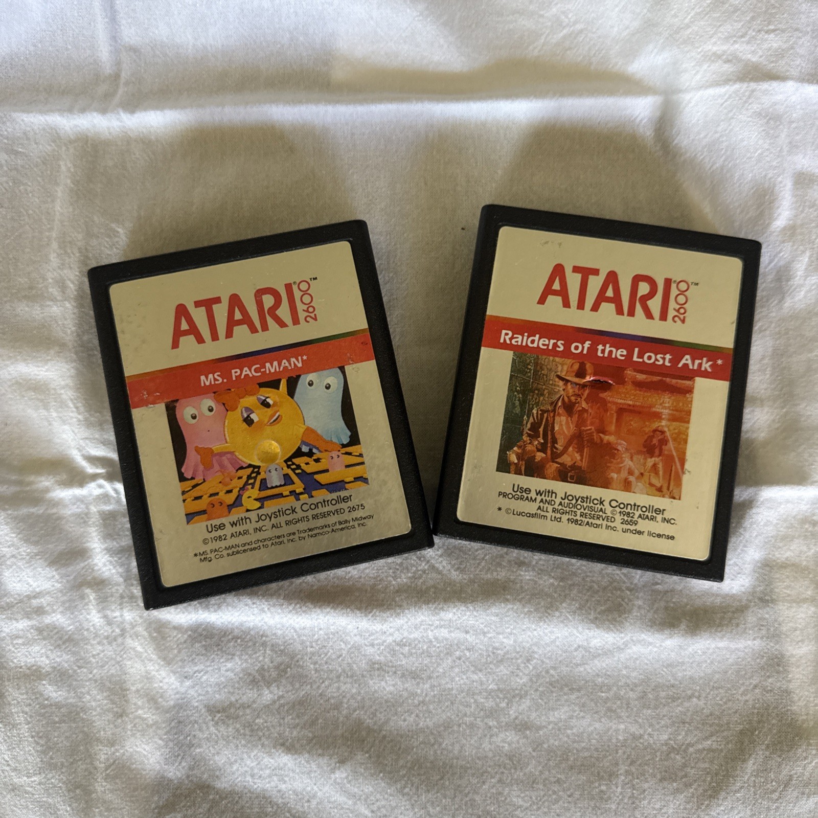 Atari 2600 Mrs. Pack-Man And Raiders Of The Lost Ark. Tested And Working