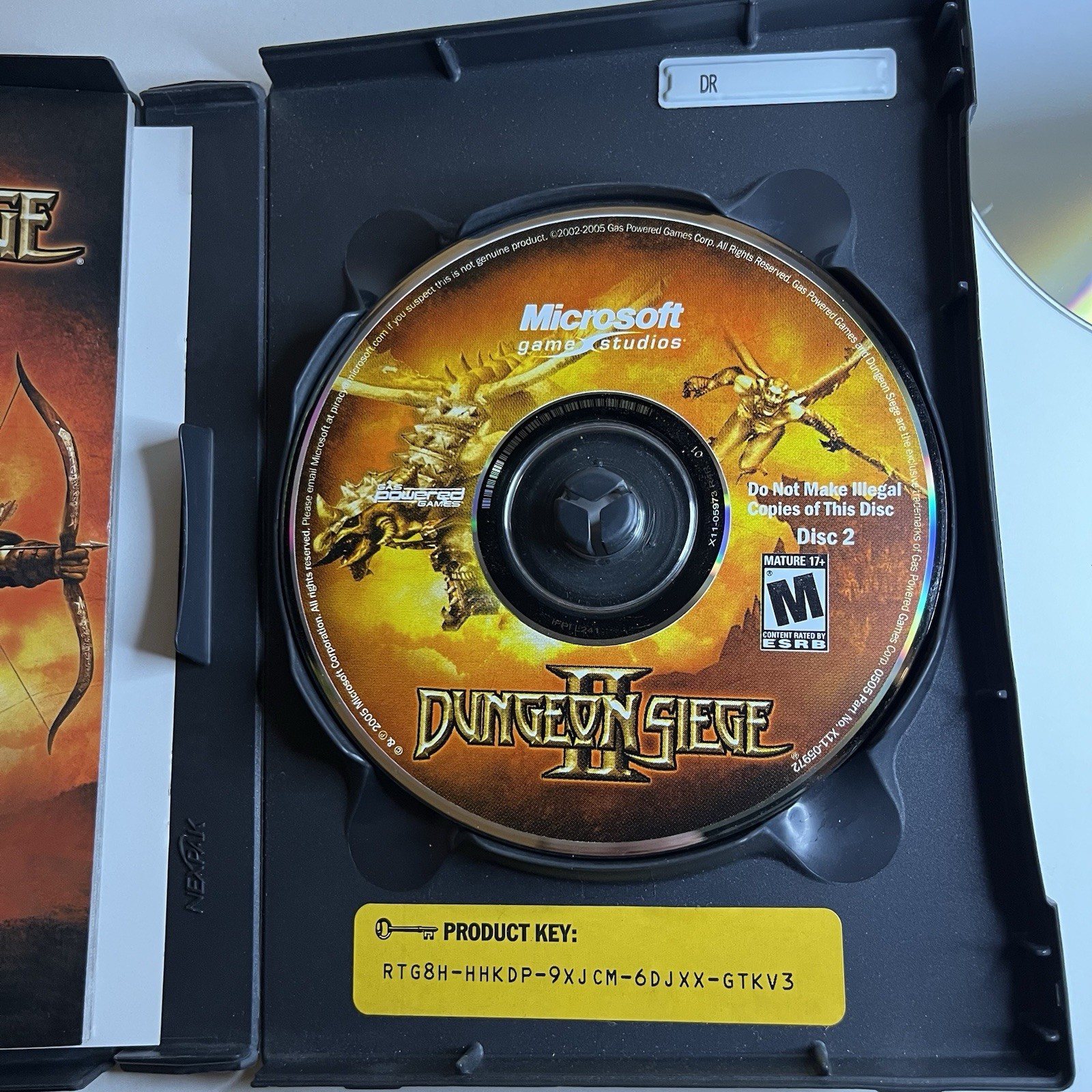 Dungeon Siege II PC 2005 Microsoft Mature Role Playing RPG All Discs