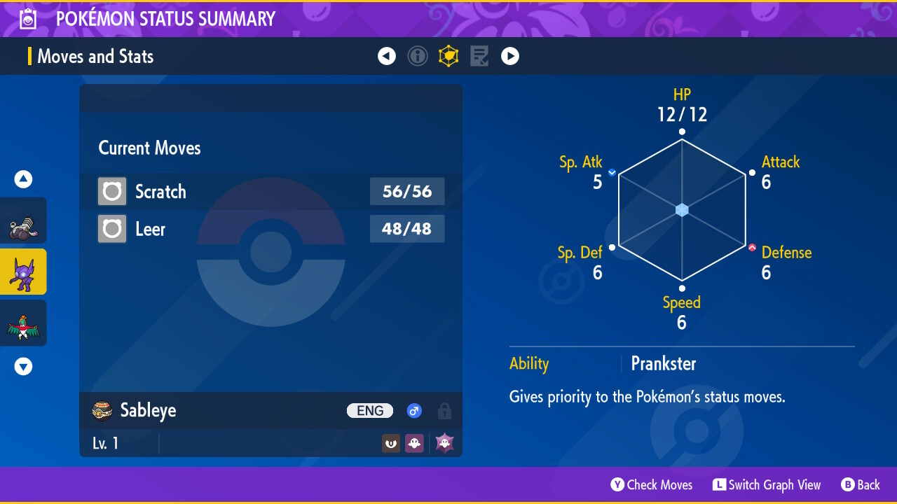 SABLEYE POKEMON SCARLET VIOLET ✨ SHINY EGG 6 IV ✨ CUSTOM AVAILABLE ✨