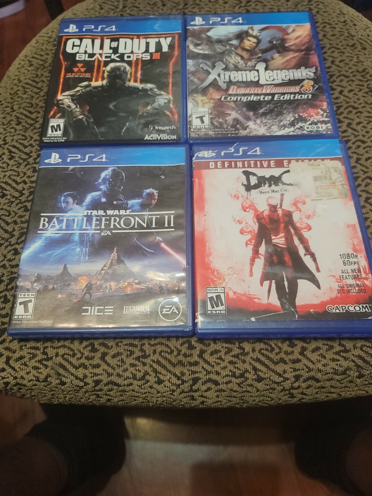 Lot ps4 Black Ops 3 Dynasty Warrior 8 Battlefront 2 Devil may cry