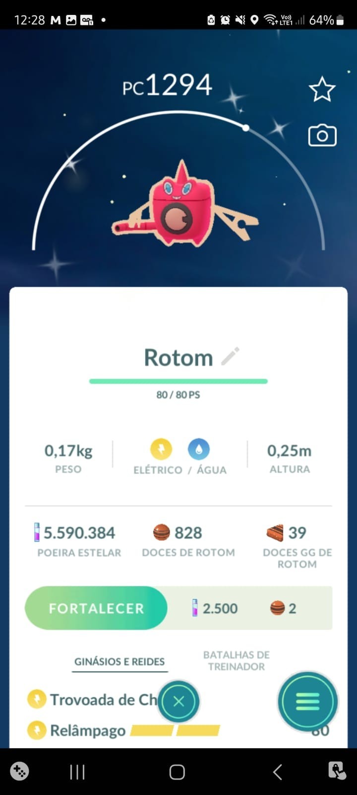 Go Pokémon – Shiny Rotom Wash – Trade 20K or 1 Million Stardust