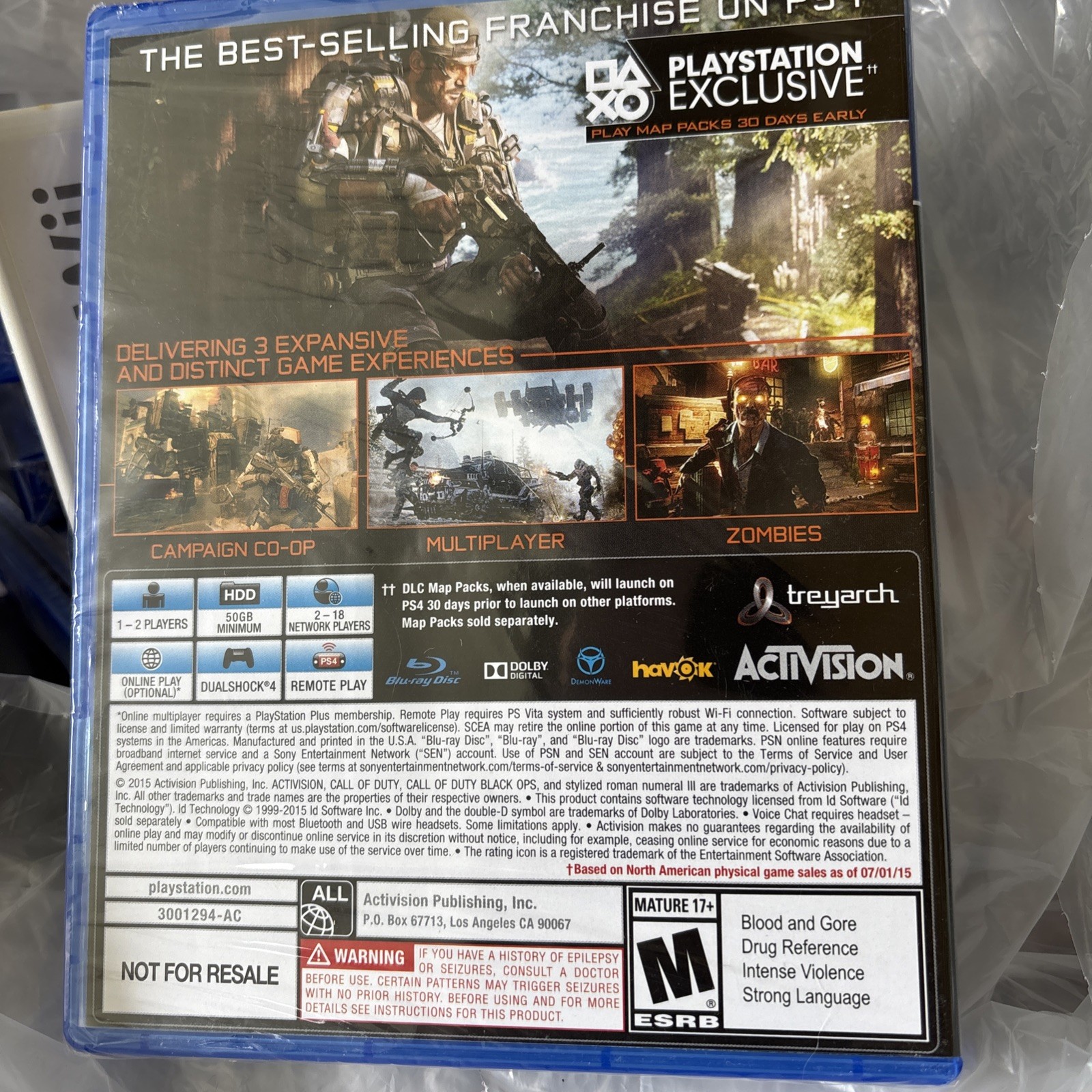 Call Of Duty : Black Ops 3 Sony PS4, 2015 – New / Sealed