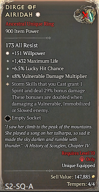 🔥 Diablo 4 Season 14 🔥 Dirge of Airidah 1 / 4 GA