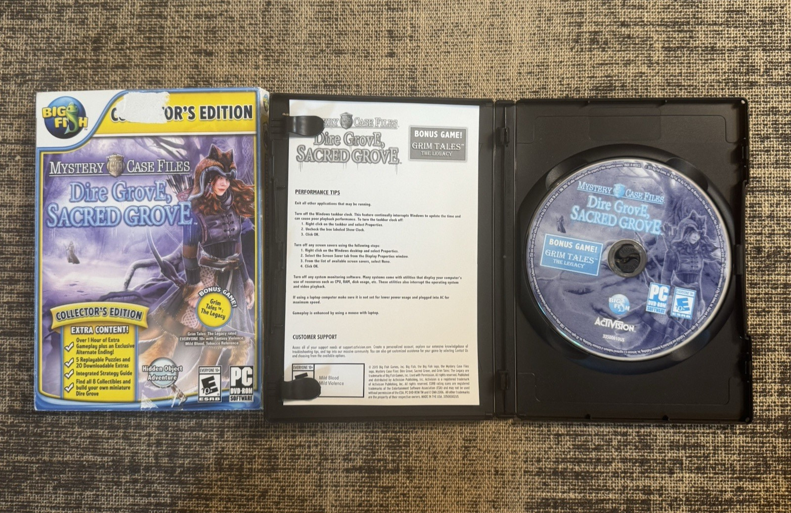 2015 Mystery Case Files : Dire Grove & Sacred Grove PC Collectors Edition *VG*