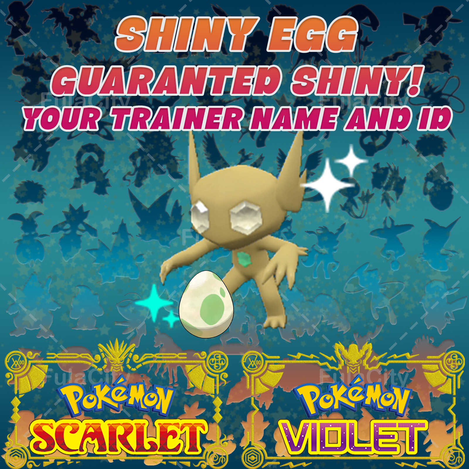 SABLEYE POKEMON SCARLET VIOLET ✨ SHINY EGG 6 IV ✨ CUSTOM AVAILABLE ✨