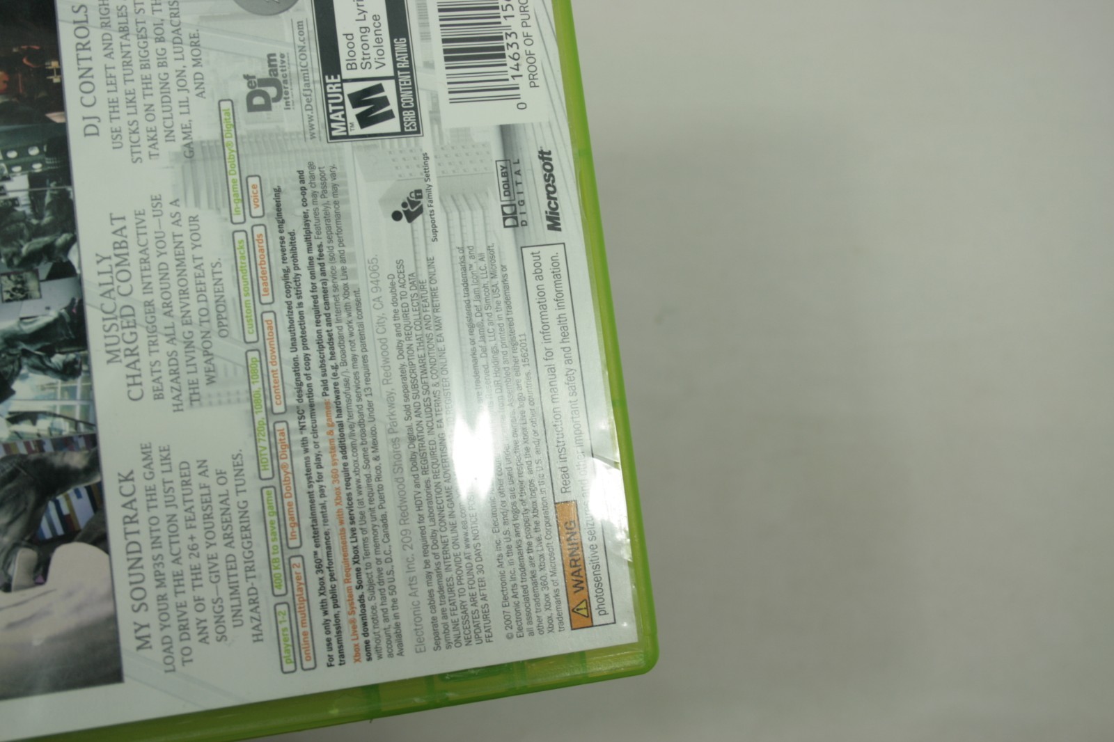 Def Jam Icon Xbox 360 CIB Microsoft 2007 Complete with Manual Tested SHIPS FAST