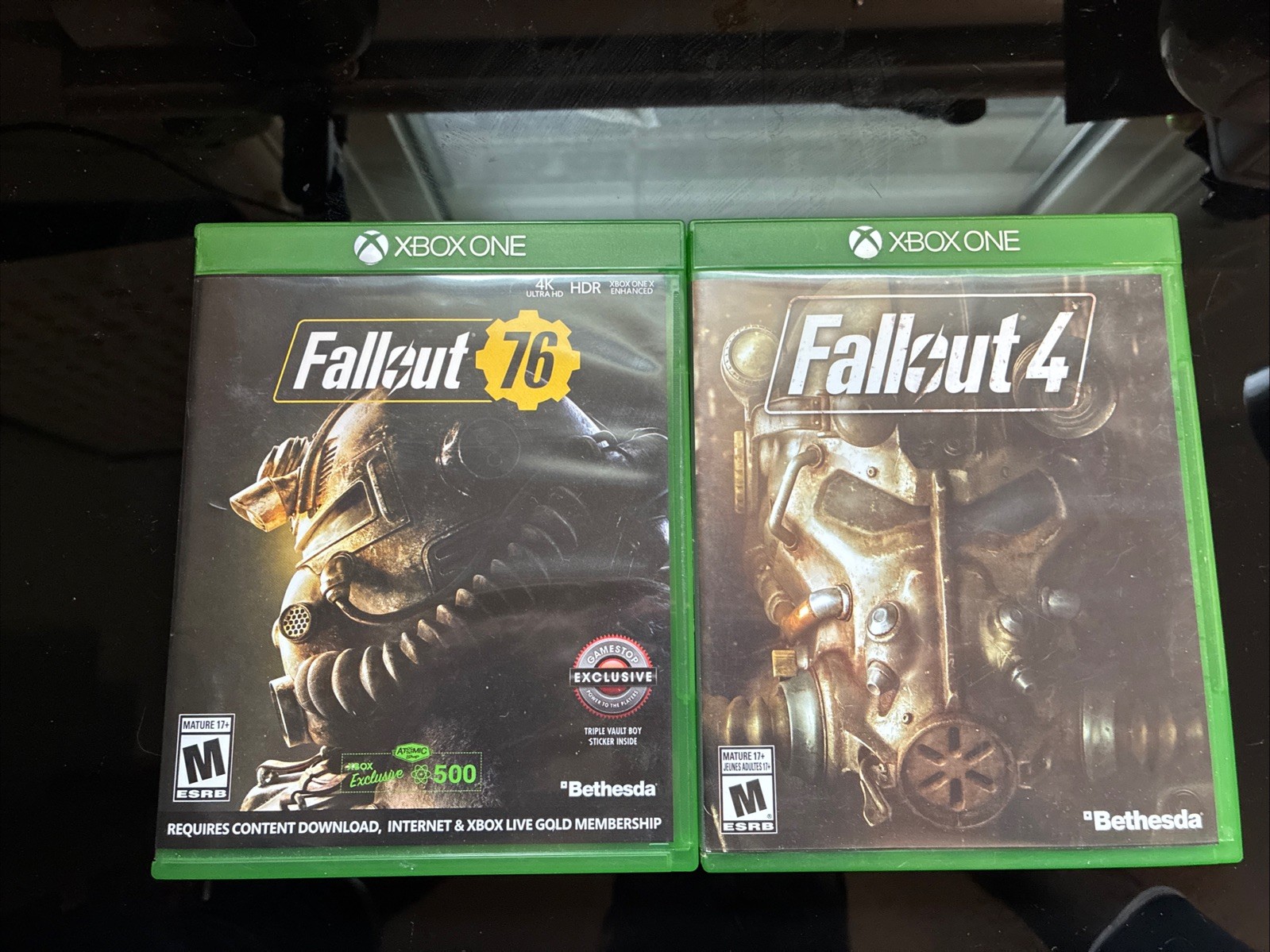 Fallout 4 + Fallout 76 Xbox One Bundle Lot Tested Complete Bethesda W/sticker!