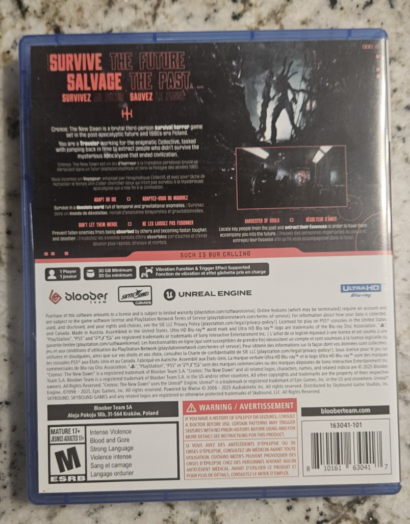 Sony PlayStation 5 PS5 Cronos: The New Dawn Played Through Once Includes Sticker