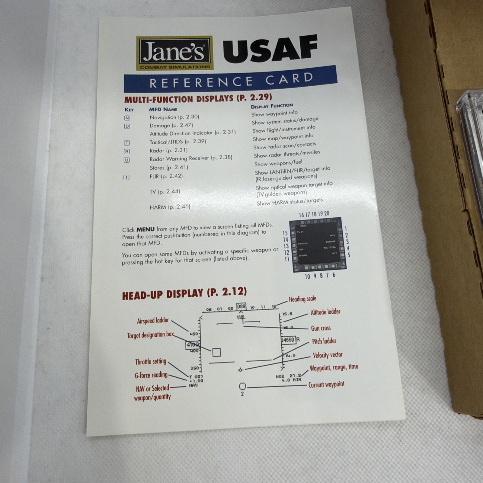 Jane’s USAF United States Air Force Combat simulations PC CD Big Box Complete