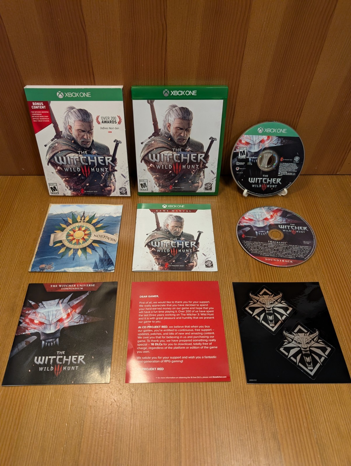 The Witcher 3 Wild Hunt Microsoft Xbox One w/Bonus Content Soundtrack & Map LNUC