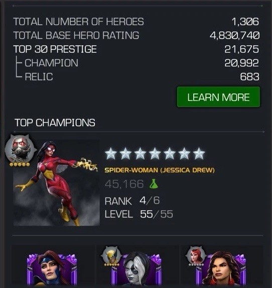 Marvel Contest of Champions MCOC Account