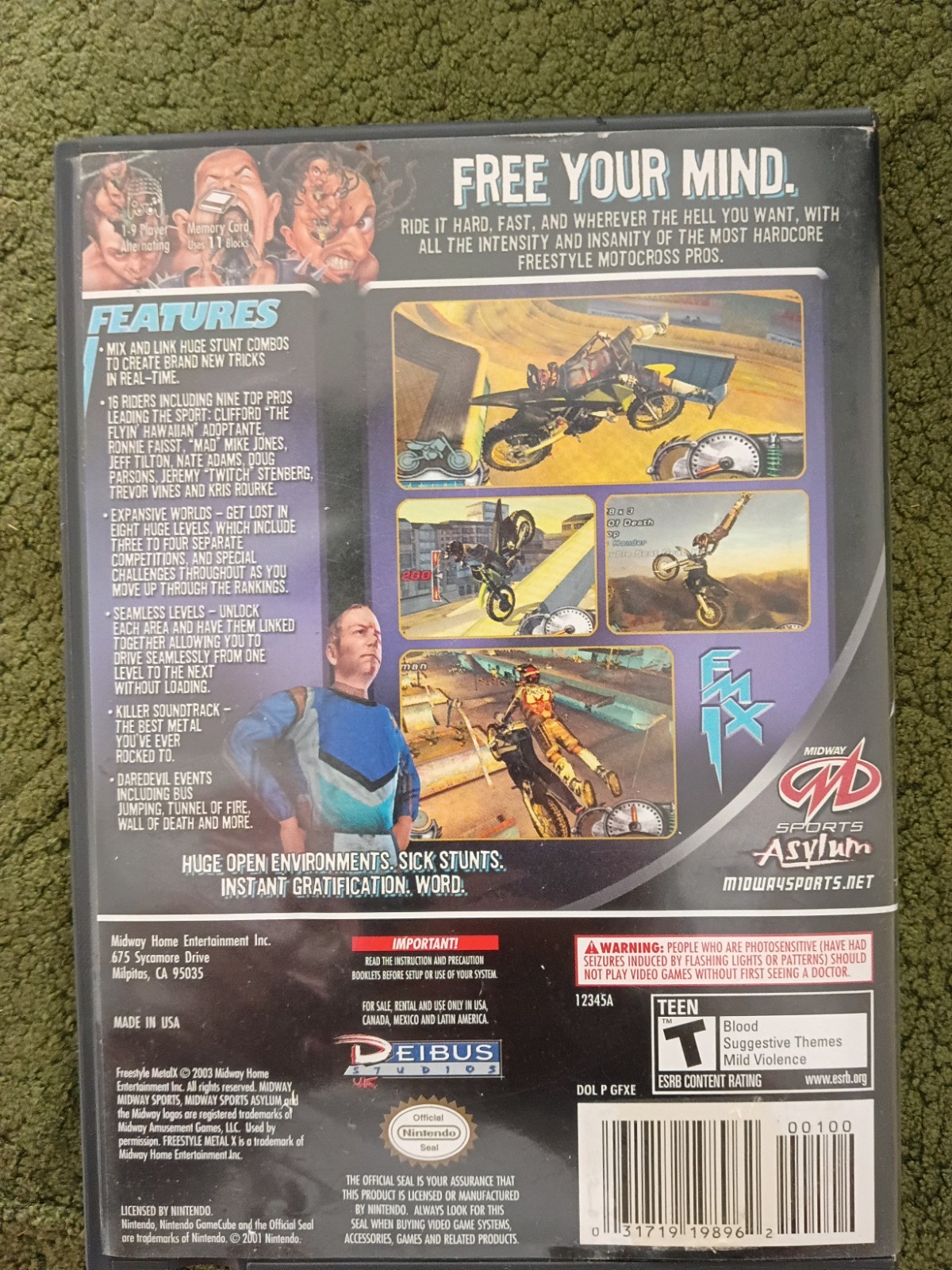 Midway Freestyle Metal X Nintendo GameCube Motocross Racing Multiplayer T 2003