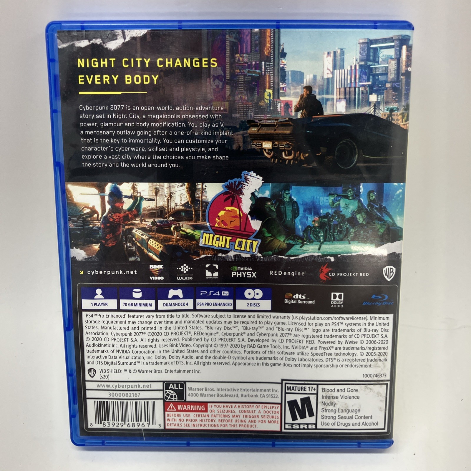 Cyberpunk 2077 PS4 Playstation 4 – Tested Working, CIB