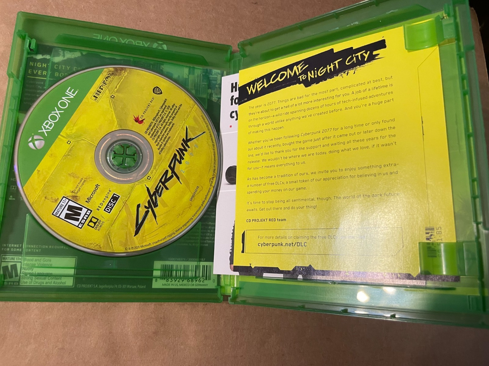 Cyberpunk 2077 Xbox One Complete In Box (Free Shipping!!!)