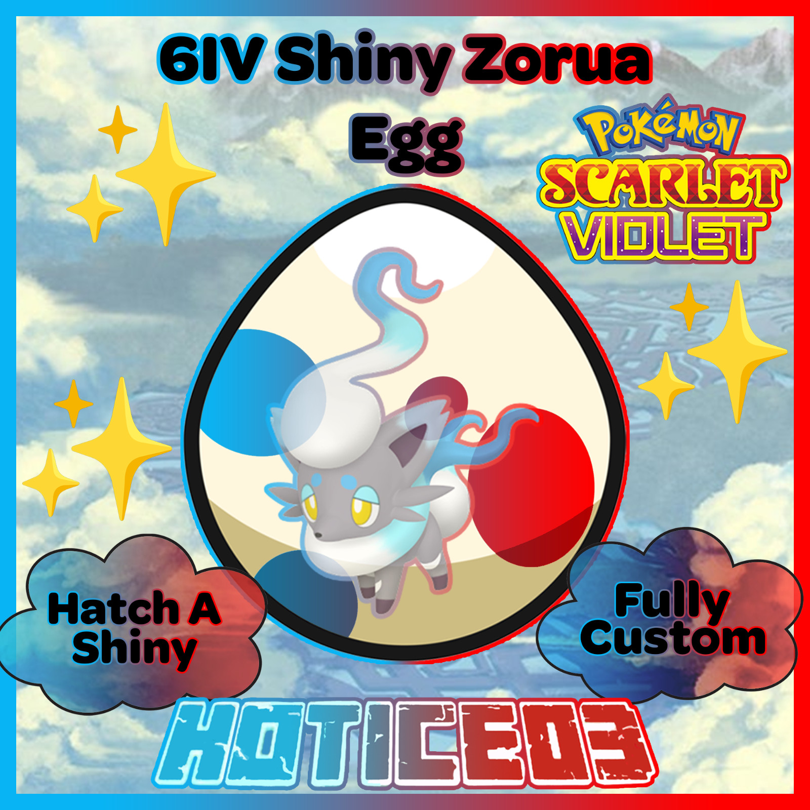 ZORUA HISUIAN 🌟 SHINY 6IV & EGGs w/ Custom OT🌟 Pokemon Scarlet and Violet