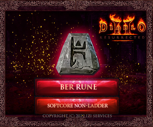 D2R Diablo 2 Resurrected Softcore NONLADDER ROTW HR 40x BER Rune