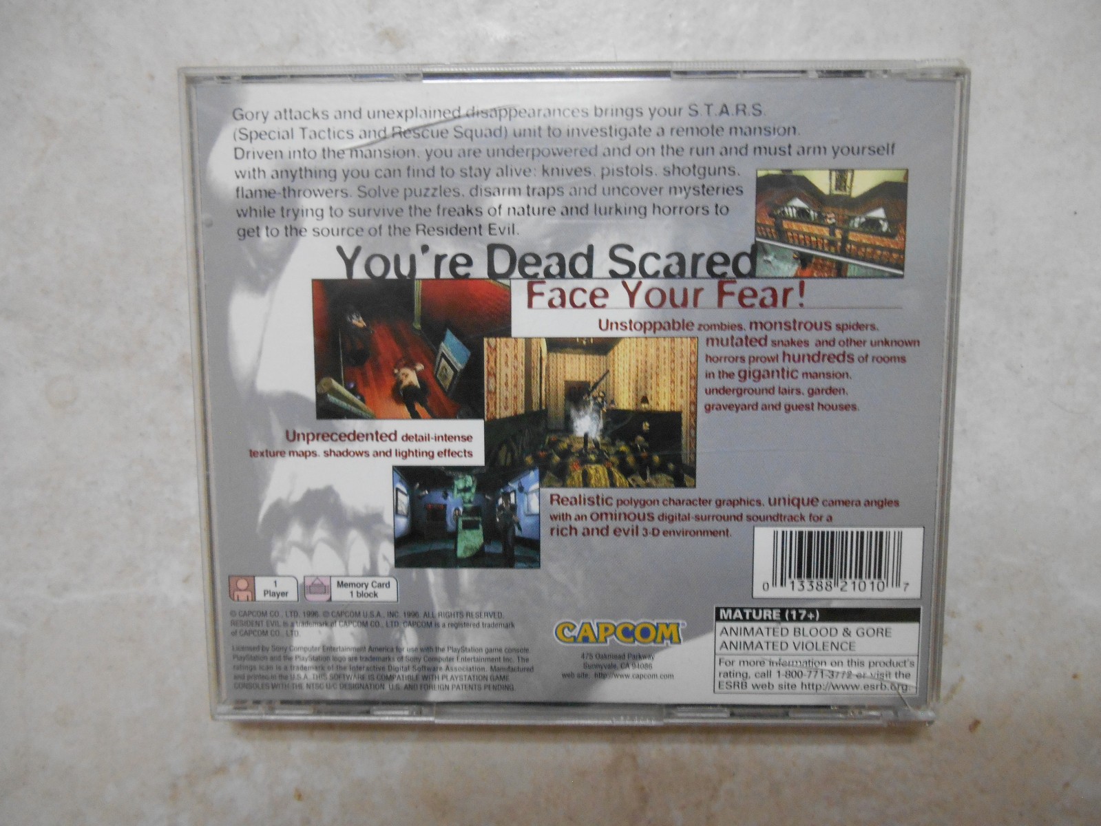 Resident Evil 1996 DVD NTSC Survival Horror English United States Capcom