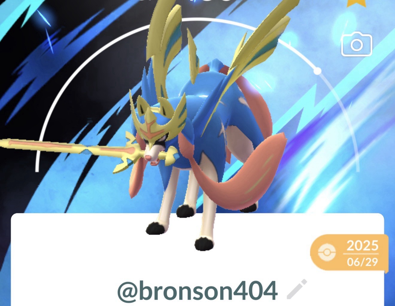 Pokemon Non Shiny Zacian Crown TR—ADE Unregistered Go