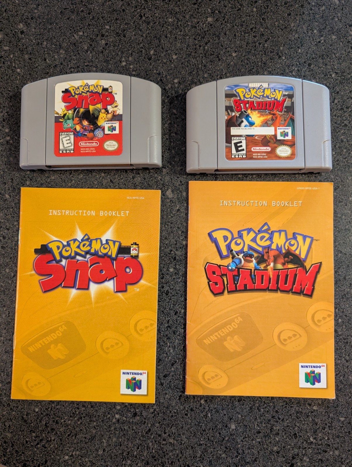 Pokémon Snap & Pokémon Stadium N64 Bundle w/ Manuals Authentic- Tested/Working