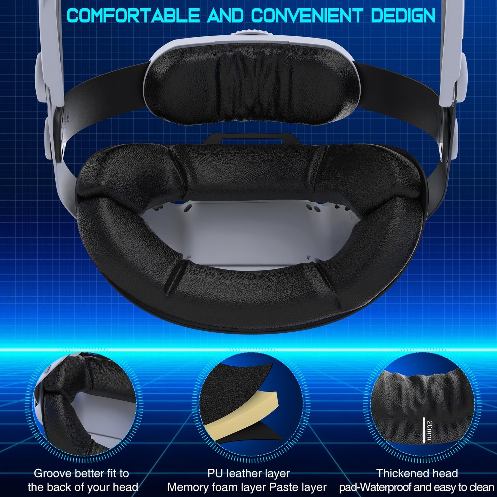 Head Strap for Quest 2/Quest 3/Quest 3S, Comfort Head Strap for Elite Strap R…