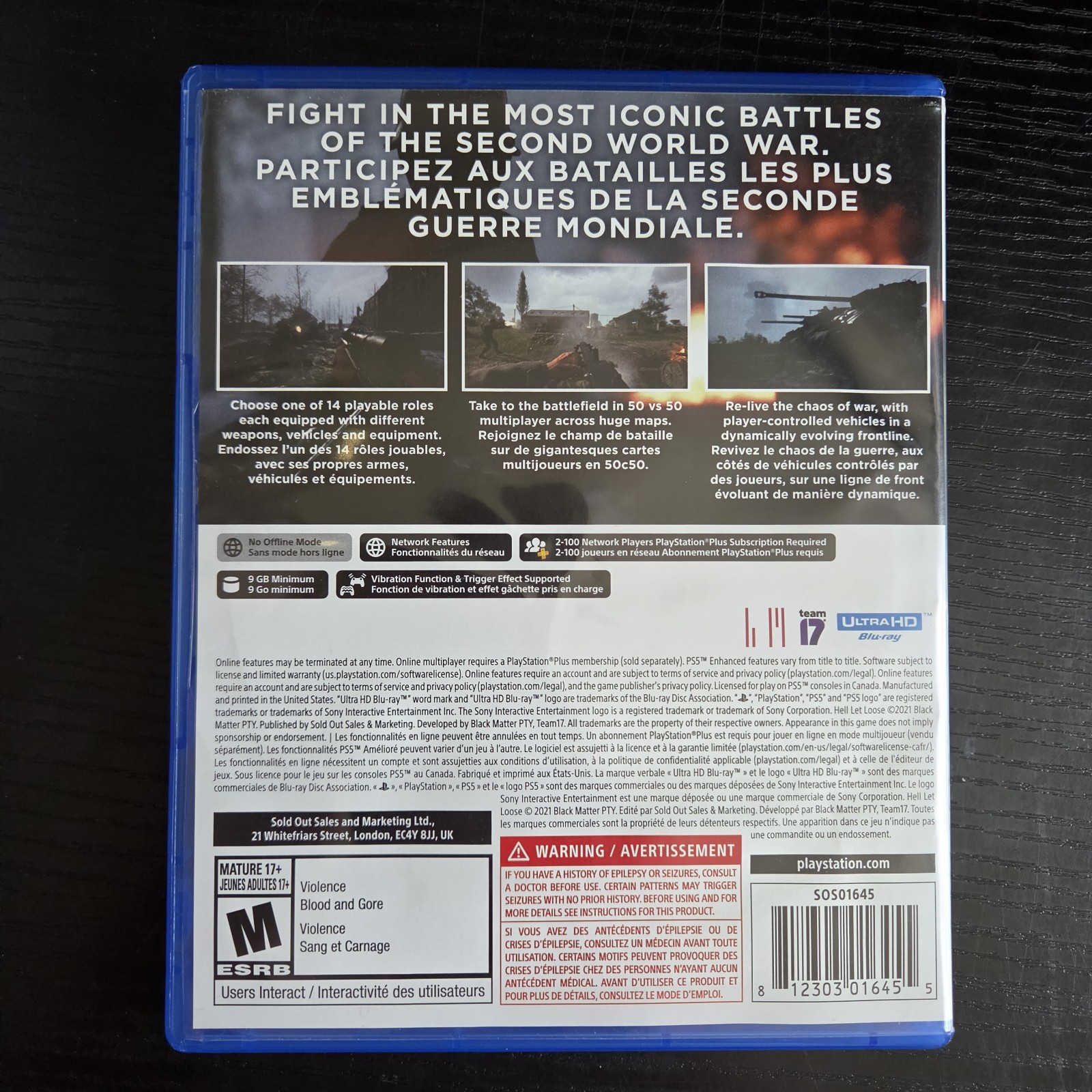 Hell Let Loose PS5 Sony Playstation 5 NTSC Video Game – Mint Disc! Free Shipping