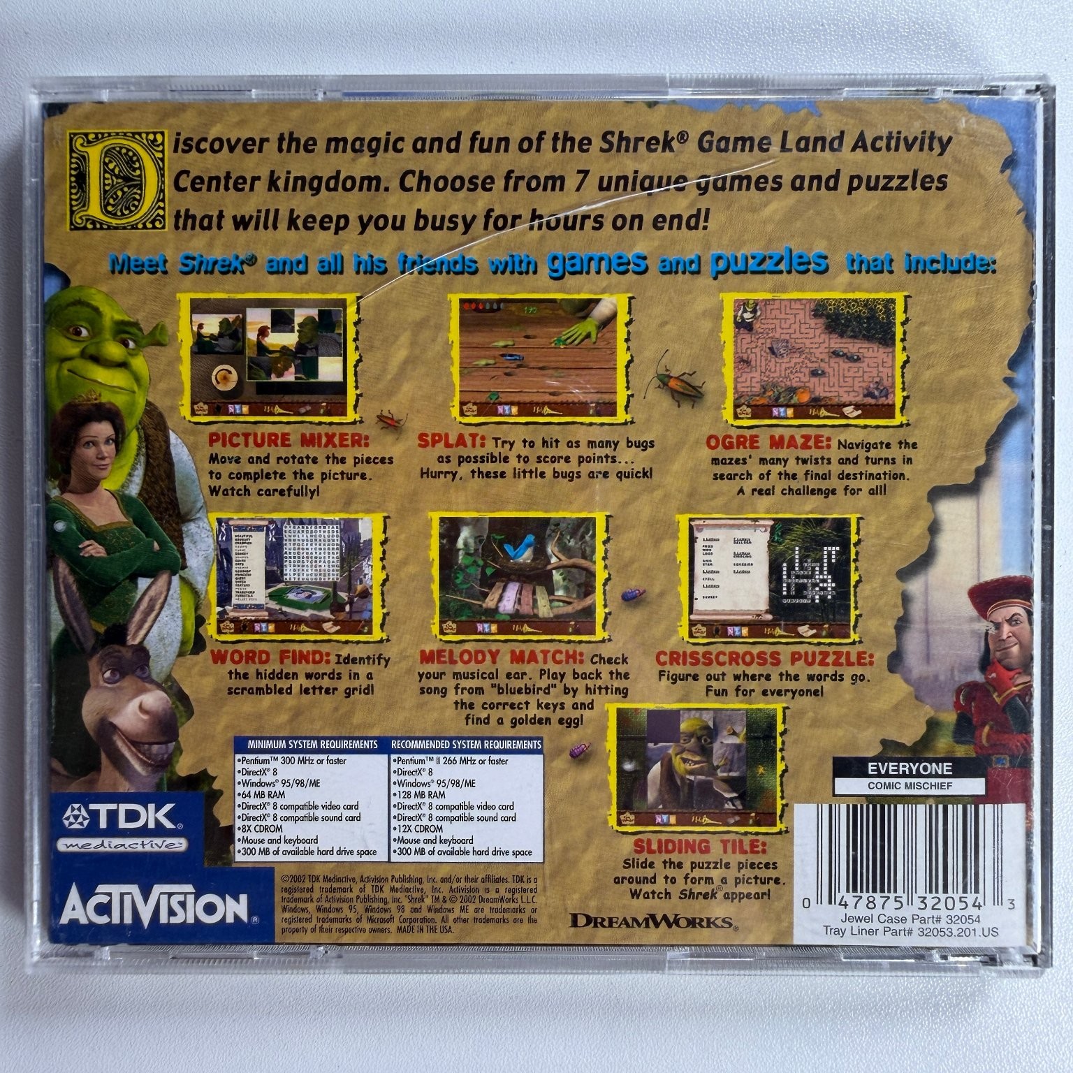 Shrek Game Land Activity Center PC Video Game Kids Puzzle Fun