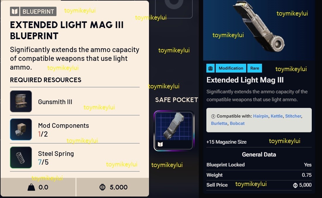 ✅ ARC RAIDERS ✅ EXTENDED LIGHT MAG III BLUEPRINT – USA SELLER