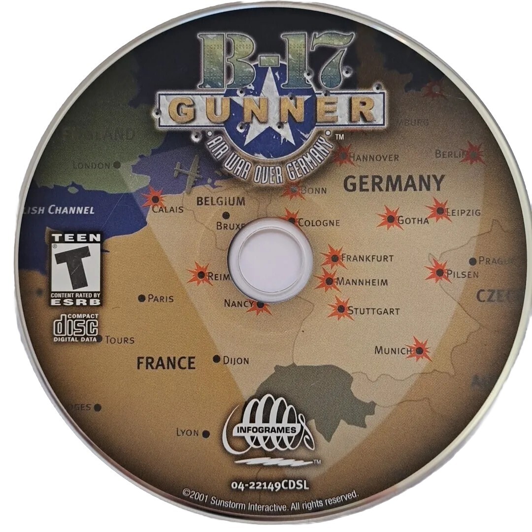 Infogrames B-17 GUNNER Air War Over Germany PC CD-ROM 2001 REPLACEMENT DISC ONLY