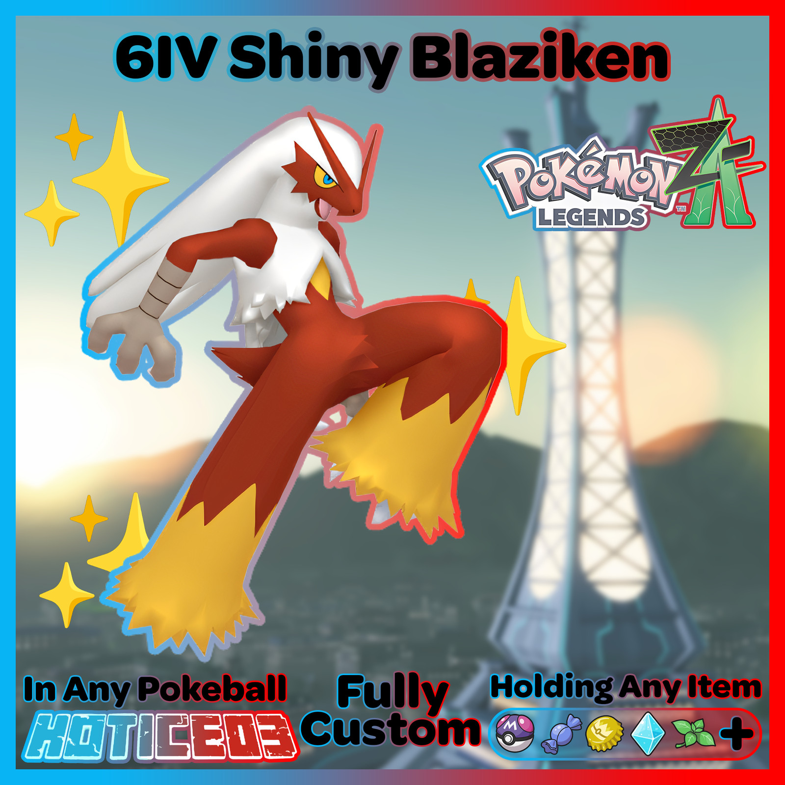 ✨ Shiny Blaziken 6IV ✨ Mega Dimension Pokemon Legends ZA Ready 🚀 Fast 🚀